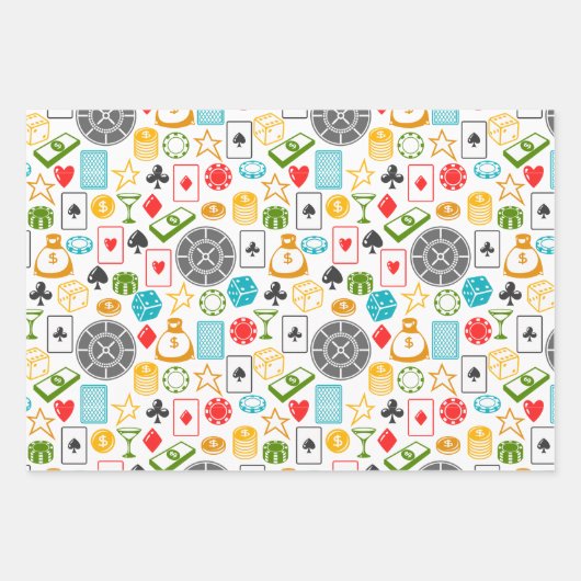 Gambling Wrapping Paper Flat Sheet Set 3 Geschenkpapier Set (Vorderseite 3)