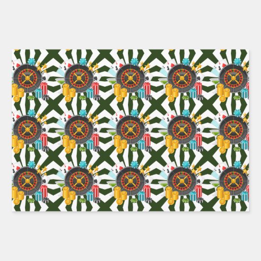 Gambling Wrapping Paper Flat Sheet Set 3 Geschenkpapier Set (Vorderseite)