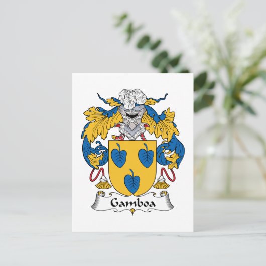 Gamboa Familienwappen Postkarte (Stehend Vorderseite)