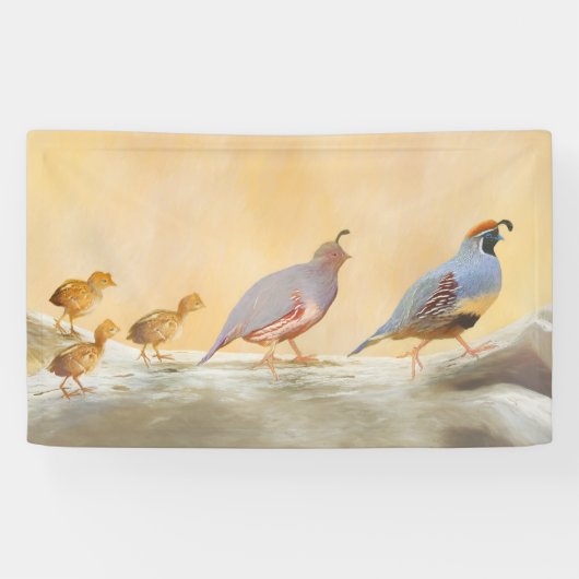 Gambrel's Quail Painting Original Bird Art Banner (Horizontal)