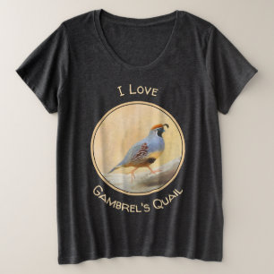 Gambrel's Quail Painting Original Bird Art Große Größe T-Shirt