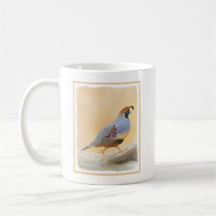 Gambrel's Quail Painting Original Bird Art Kaffeetasse