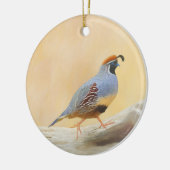 Gambrel's Quail Painting Original Bird Art Keramik Ornament (Links)