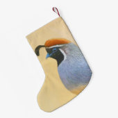 Gambrel's Quail Painting Original Bird Art Kleiner Weihnachtsstrumpf (Rückseite (Hängend))