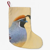 Gambrel's Quail Painting Original Bird Art Kleiner Weihnachtsstrumpf (Vorderseite)