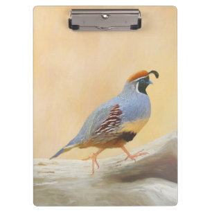 Gambrel's Quail Painting Original Bird Art Klemmbrett