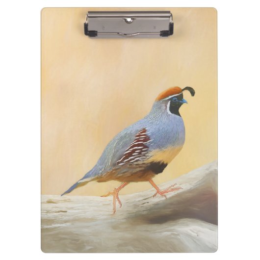 Gambrel's Quail Painting Original Bird Art Klemmbrett (Vorderseite)