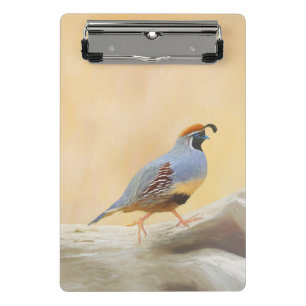 Gambrel's Quail Painting Original Bird Art Mini Klemmbrett