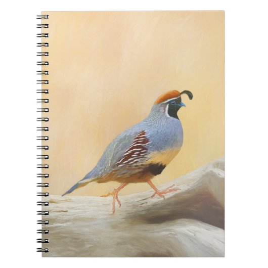 Gambrel's Quail Painting Original Bird Art Notizblock (Vorderseite)