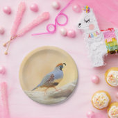 Gambrel's Quail Painting Original Bird Art Pappteller (Party)