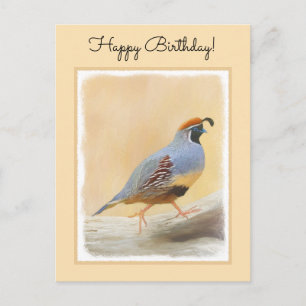 Gambrel's Quail Painting Original Bird Art Postkarte