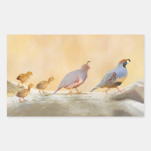 Gambrel's Quail Painting Original Bird Art Rechteckiger Aufkleber