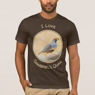 Gambrel's Quail Painting Original Bird Art T-Shirt