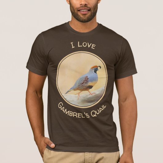 Gambrel's Quail Painting Original Bird Art T-Shirt (Vorderseite)