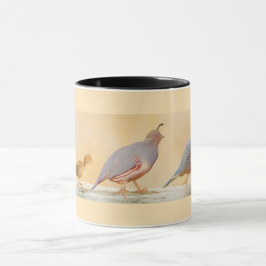 Gambrel's Quail Painting Original Bird Art Tasse (Zentrum)