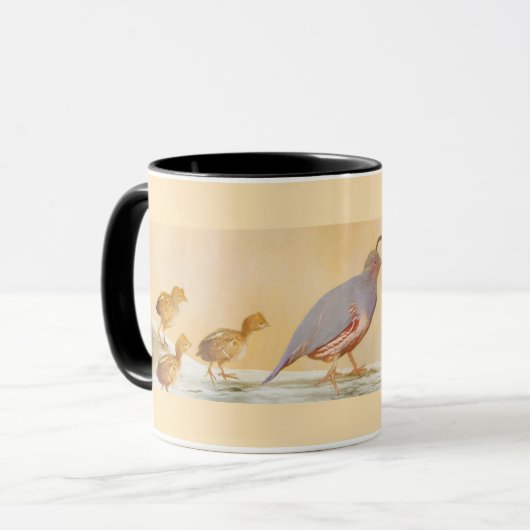 Gambrel's Quail Painting Original Bird Art Tasse (Vorderseite Links)