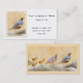 Gambrel's Quail Painting Original Bird Art Visitenkarte (Vorne/Hinten)