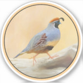 Gambrel's Quail Painting - Original Wild Bird Art Aufkleber (Vorderseite)