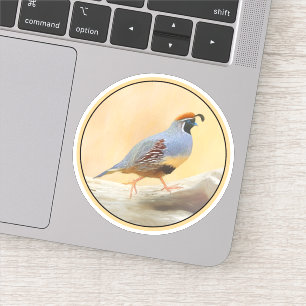 Gambrel's Quail Painting - Original Wild Bird Art Aufkleber