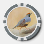 Gambrel's Quail Painting - Original Wild Bird Art Pokerchips (Vorderseite)