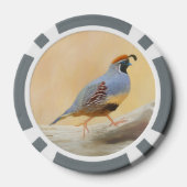 Gambrel's Quail Painting - Original Wild Bird Art Pokerchips (Rückseite)