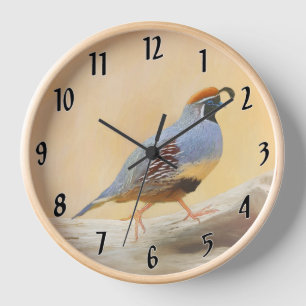 Gambrel's Quail Painting - Original Wild Bird Art Uhr