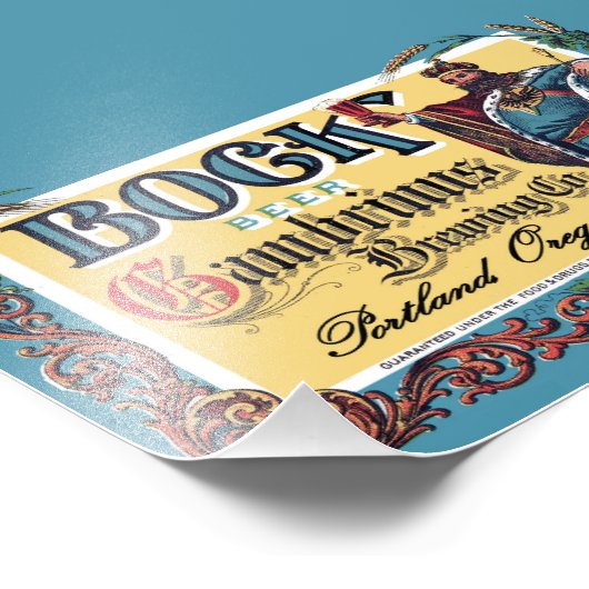 Gambrinus_Bock Beer-Label Fotodruck (Ecke)