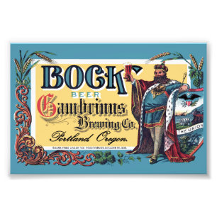 Gambrinus_Bock-Bieretikett Fotodruck