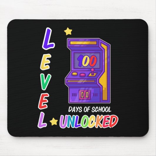 Game Arcade Controller Level 100 Days of School Mousepad (Vorne)