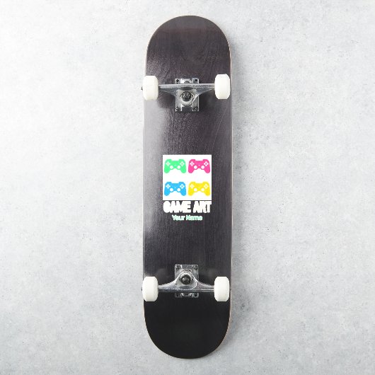Game Art Vintag Gamepad Retro Controller Gamer Aufkleber (Skateboard)