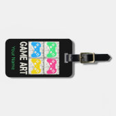 Game Art Vintag Gamepad Retro Controller Gamer Gepäckanhänger (Vorderseite horizontal)