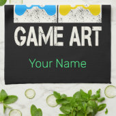 Game Art Vintag Gamepad Retro Controller Gamer Geschirrtuch (Gefaltet)