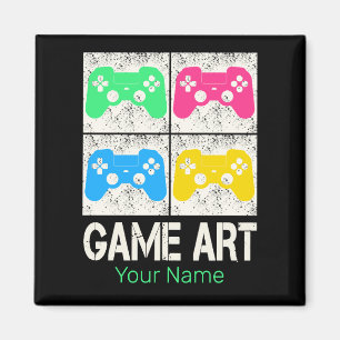 Game Art Vintag Gamepad Retro Controller Gamer Magnet