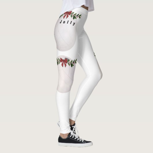 Game Ball Weihnachtsklalligraphie Leggings (Rechts)