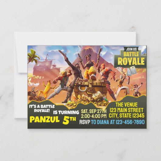 Game Battle Invasion Einladung (Vorderseite)