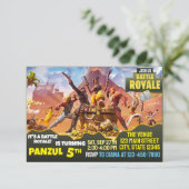 Game Battle Invasion Einladung (Stehend Vorderseite)