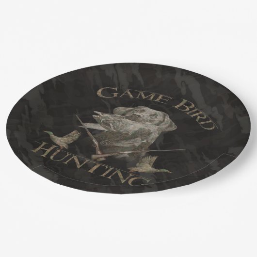 Game Bird hunting Pappteller (Schrägansicht)