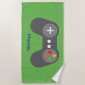 Game-Controller für grünes Video Strandtuch (Vorderseite)