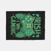 Game Controller Irish Gamer Boys St Patricks Day Fleecedecke (Vorderseite (Horizontal))