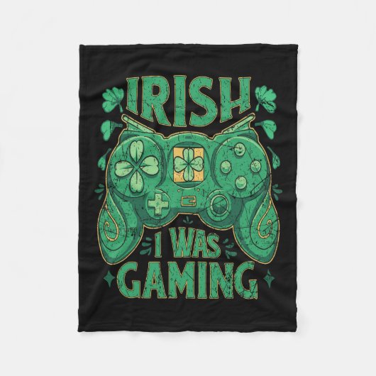 Game Controller Irish Gamer Boys St Patricks Day Fleecedecke (Vorderseite)
