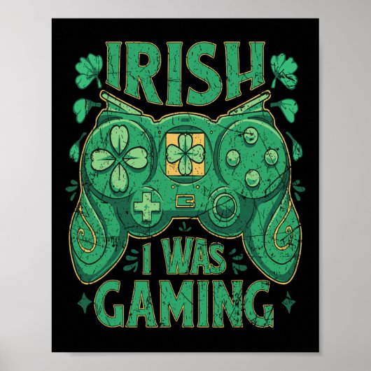 Game Controller Irish Gamer Boys St Patricks Day Poster (Vorne)