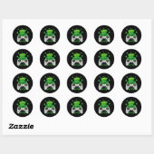 Game Controller Kleeblatt Gamer St Patricks Day Ga Runder Aufkleber (Blatt)