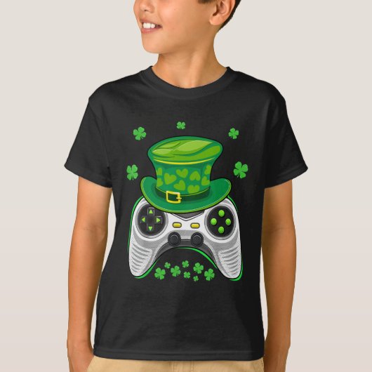 Game Controller Kleeblatt Gamer St Patricks Day Ga T-Shirt (Vorderseite)