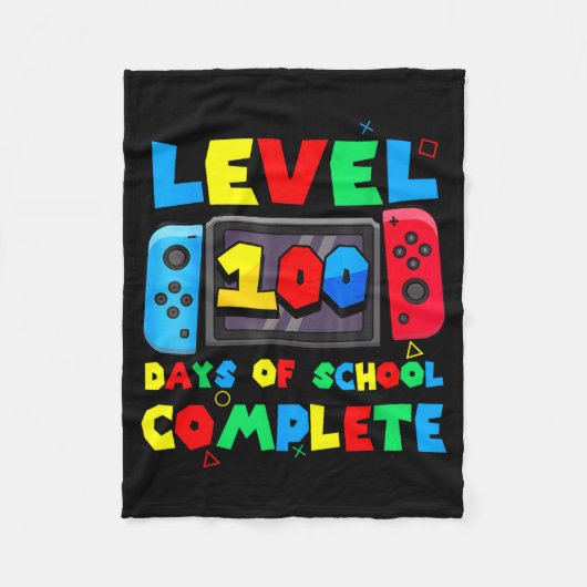 Game Controller Level 100 Days Of School Complete  Fleecedecke (Vorderseite)