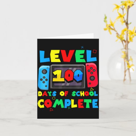 Game Controller Level 100 Days Of School Complete  Karte (Gelbe Blume)