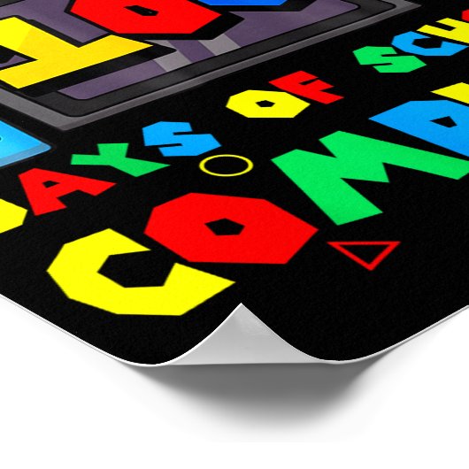 Game Controller Level 100 Days Of School Complete  Poster (Ecke)