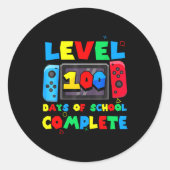 Game Controller Level 100 Days Of School Complete  Runder Aufkleber (Vorderseite)
