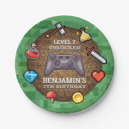 Game Controller Level Up Geburtstag Pappteller