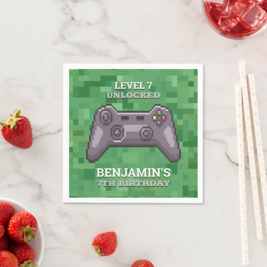 Game Controller Level Up Geburtstag Serviette (Beispiel)