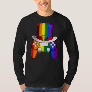 Game Controller Lgbt Q Coole Regenbogenflagge T-Shirt